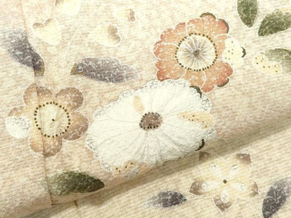 平和屋着物●訪問着 草花文 金彩 正絹 逸品 CABA6008vf