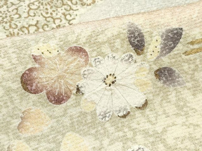 平和屋着物●訪問着 草花文 金彩 正絹 逸品 CABA6008vf