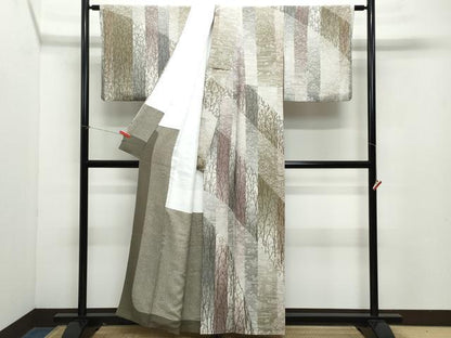 平和屋着物●訪問着 流水草花文 正絹 逸品 CABA6010vf