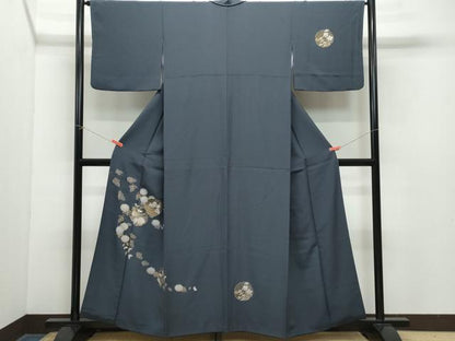 平和屋着物●訪問着　雪輪草花文　金彩　正絹　逸品　CABA6011vf