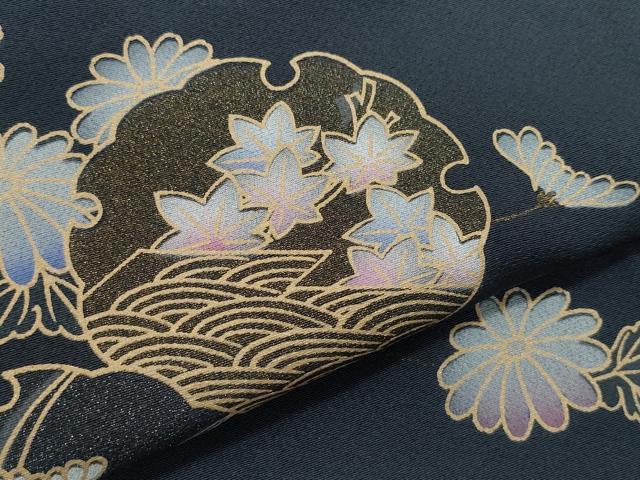 平和屋着物●訪問着　雪輪草花文　金彩　正絹　逸品　CABA6011vf