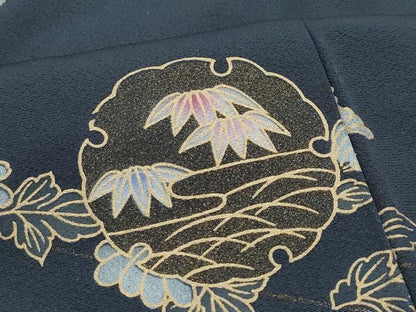 平和屋着物●訪問着　雪輪草花文　金彩　正絹　逸品　CABA6011vf