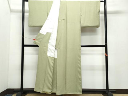 平和屋着物●上質な色無地　利休茶色　正絹　逸品　CABA6013vf