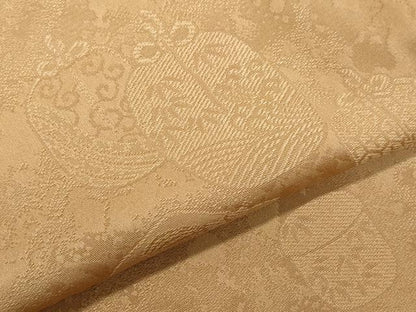 平和屋着物●上質な色無地　陶器花地紋　枇杷茶色　正絹　逸品　CABA6016vf