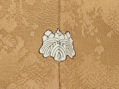 平和屋着物●上質な色無地　陶器花地紋　枇杷茶色　正絹　逸品　CABA6016vf