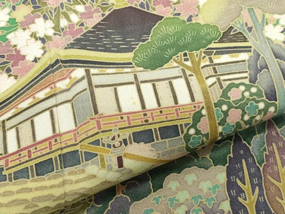 平和屋着物●豪華黒留袖 友禅 作家物 風景草木文 まるやま扱い 正絹 逸品 CABA6036vf