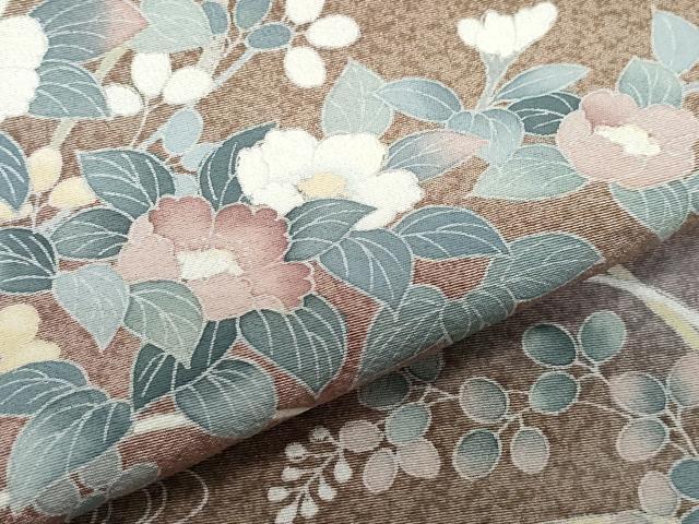 平和屋着物●訪問着 友禅 作家物 流水草花文 暈し染め 三越扱い 正絹 逸品 CABA6039vf