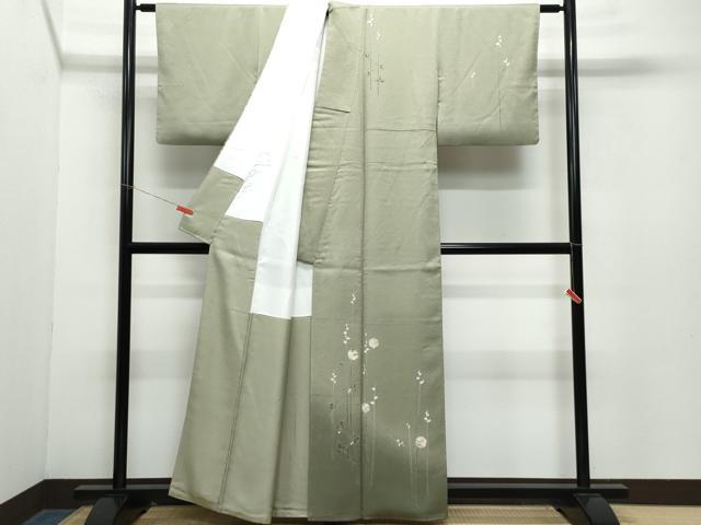平和屋着物●訪問着 ふくれ織 雪輪草花文 暈し染め 正絹 逸品 CABA6045vf