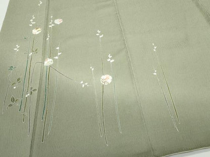 平和屋着物●訪問着 ふくれ織 雪輪草花文 暈し染め 正絹 逸品 CABA6045vf