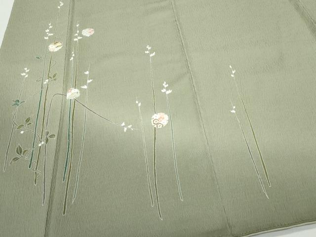 平和屋着物●訪問着 ふくれ織 雪輪草花文 暈し染め 正絹 逸品 CABA6045vf