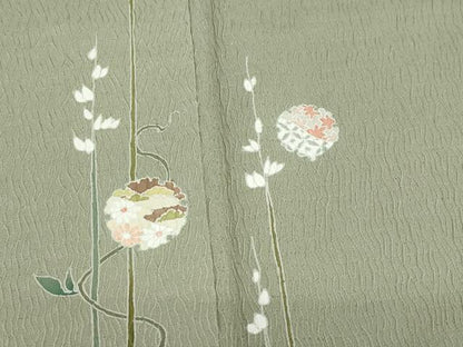 平和屋着物●訪問着 ふくれ織 雪輪草花文 暈し染め 正絹 逸品 CABA6045vf