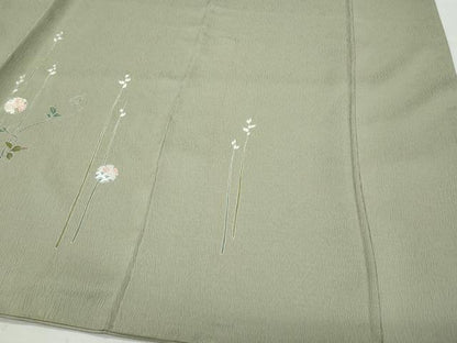 平和屋着物●訪問着 ふくれ織 雪輪草花文 暈し染め 正絹 逸品 CABA6045vf