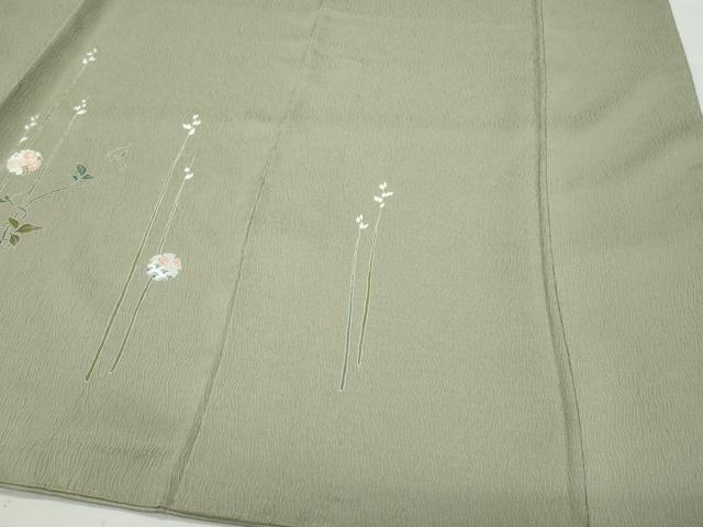 平和屋着物●訪問着 ふくれ織 雪輪草花文 暈し染め 正絹 逸品 CABA6045vf