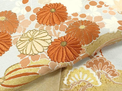 平和屋着物●豪華色留袖　刺繍　吉祥松花文　金彩　正絹　逸品　CABA6051vf