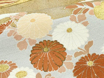 平和屋着物●豪華色留袖　刺繍　吉祥松花文　金彩　正絹　逸品　CABA6051vf