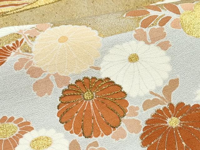 平和屋着物●豪華色留袖　刺繍　吉祥松花文　金彩　正絹　逸品　CABA6051vf