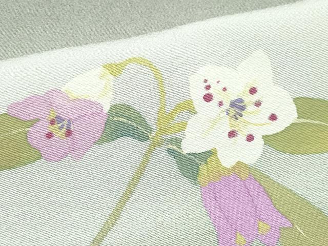 平和屋着物●二代目清次郎　手描き　訪問着　枝花文　暈し染め　正絹　逸品　CABA6055vf