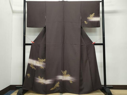 平和屋着物●訪問着 舞葉文 金彩 正絹 逸品 CABA6072vf
