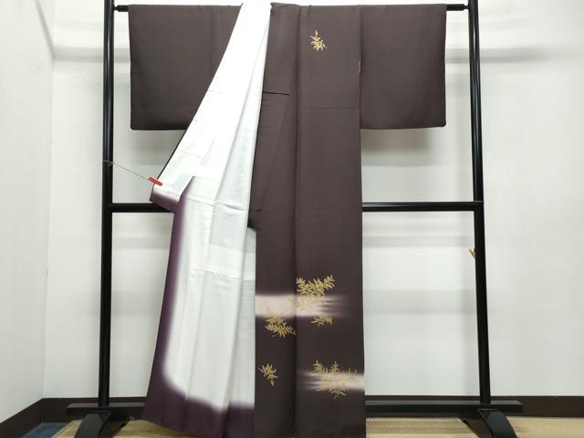 平和屋着物●訪問着 舞葉文 金彩 正絹 逸品 CABA6072vf