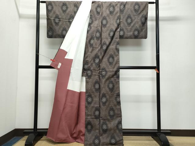 平和屋着物●本場大島紬 9マルキ 菱花文 やまと誂製 正絹 逸品 CABA6080vf