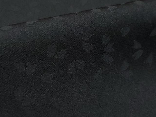 平和屋着物●小振袖　二尺袖　刺繍　舞花文　黒地　金彩　洗える着物　CABA6087vf