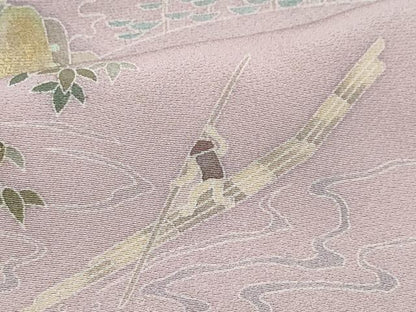 平和屋着物●訪問着 人物草木文 暈し染め 金彩 ロング丈 正絹 逸品 CABA6090vf