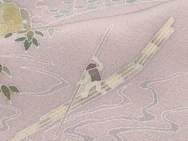 平和屋着物●訪問着 人物草木文 暈し染め 金彩 ロング丈 正絹 逸品 CABA6090vf