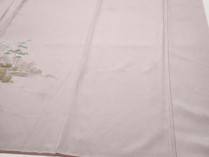 平和屋着物●訪問着 人物草木文 暈し染め 金彩 ロング丈 正絹 逸品 CABA6090vf