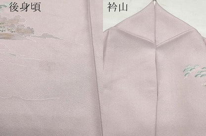 平和屋着物●訪問着 人物草木文 暈し染め 金彩 ロング丈 正絹 逸品 CABA6090vf