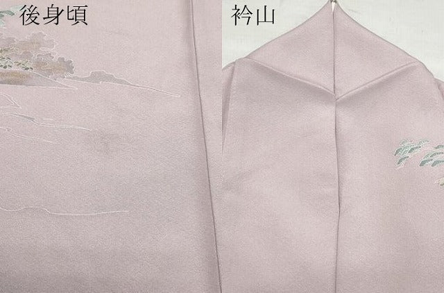 平和屋着物●訪問着 人物草木文 暈し染め 金彩 ロング丈 正絹 逸品 CABA6090vf