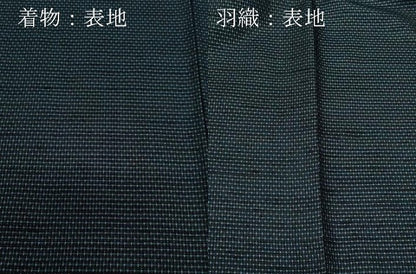 平和屋着物●男性 紬 アンサンブル 霞文 正絹 逸品 CABA6092vf