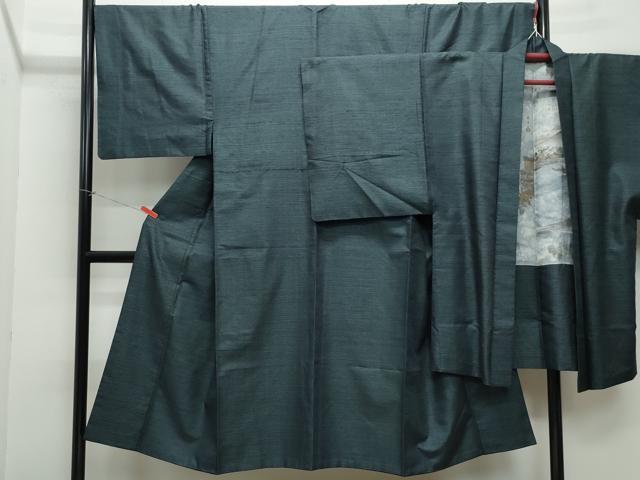 平和屋着物●男性 紬 アンサンブル 霞文 正絹 逸品 CABA6092vf