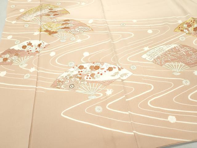 平和屋着物●銀座きしや　訪問着　駒刺繍　流水扇面松花文　金彩　正絹　逸品　CABA6102vf