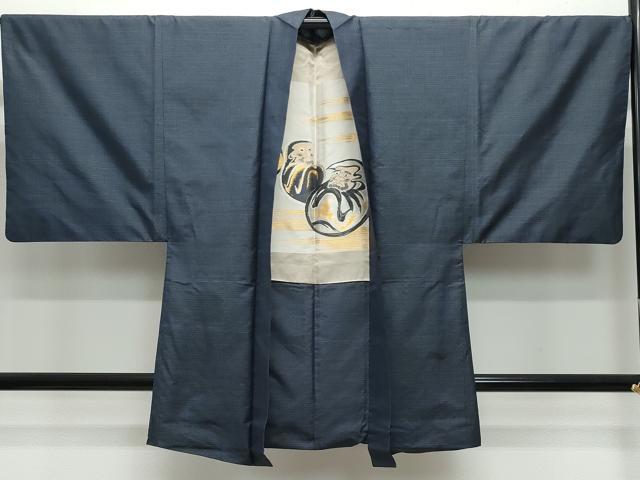 平和屋着物●男性　本場大島紬　アンサンブル　80亀甲　総詰め　正絹　逸品　CABA6113vf
