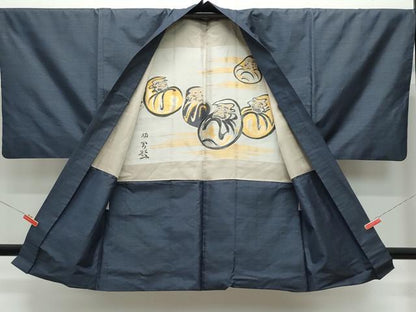 平和屋着物●男性　本場大島紬　アンサンブル　80亀甲　総詰め　正絹　逸品　CABA6113vf