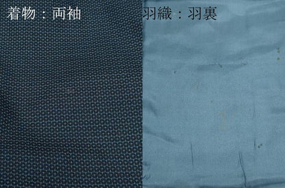 平和屋着物●男性 紬 アンサンブル 100亀甲 正絹 逸品 未使用 CABA6120vf