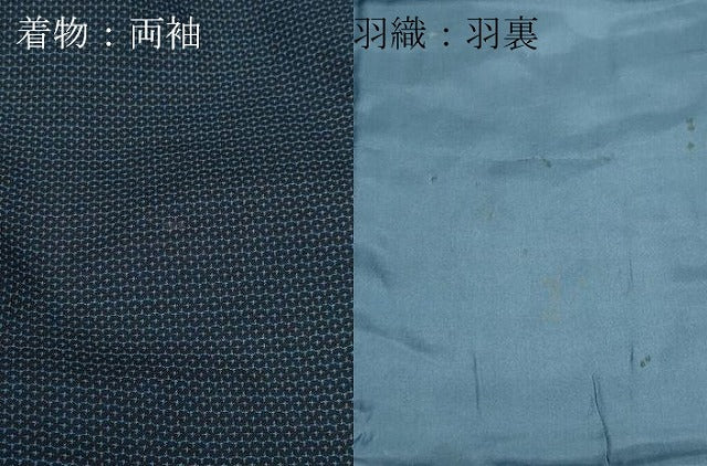 平和屋着物●男性 紬 アンサンブル 100亀甲 正絹 逸品 未使用 CABA6120vf