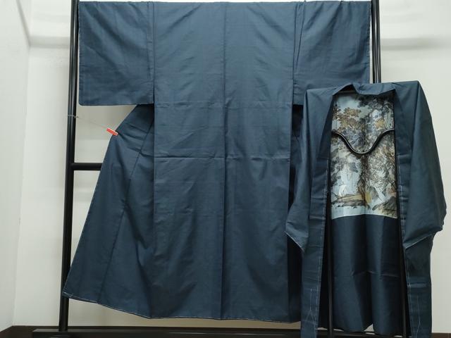 平和屋着物●男性 紬 アンサンブル 100亀甲 正絹 逸品 未使用 CABA6120vf