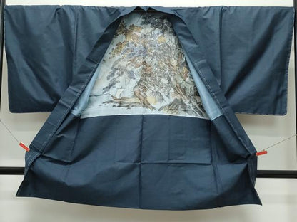 平和屋着物●男性 紬 アンサンブル 100亀甲 正絹 逸品 未使用 CABA6120vf
