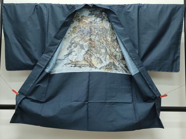 平和屋着物●男性 紬 アンサンブル 100亀甲 正絹 逸品 未使用 CABA6120vf