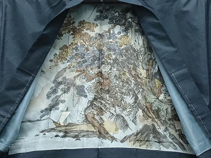 平和屋着物●男性 紬 アンサンブル 100亀甲 正絹 逸品 未使用 CABA6120vf