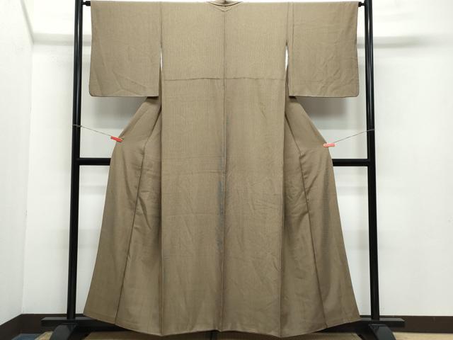 平和屋着物●江戸小紋　万筋　憲法色×白茶色　正絹　逸品　CABA6133vf