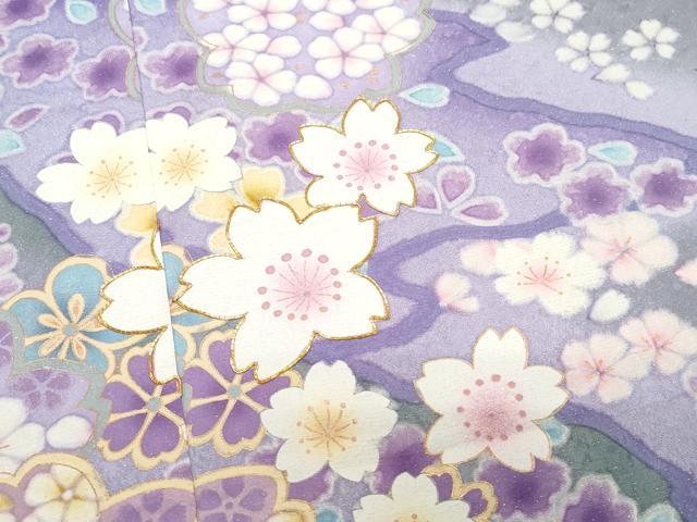 平和屋着物●豪華振袖　駒刺繍　舞花文　銀通し地　仮絵羽　逸品　未使用　CABA6138vf