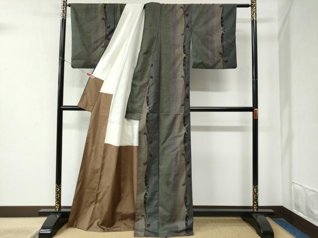 平和屋着物●本場大島紬　9マルキ　舞葉間道　正絹　逸品　CABA6152yc