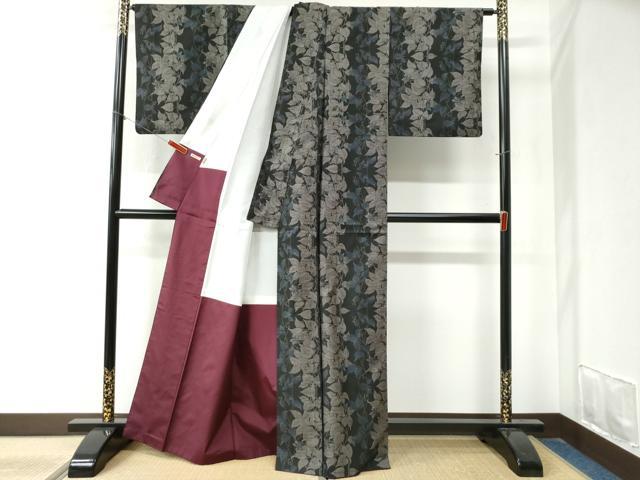 平和屋着物○本場大島紬 9マルキ 枝花文 ますいわ屋扱い 正絹