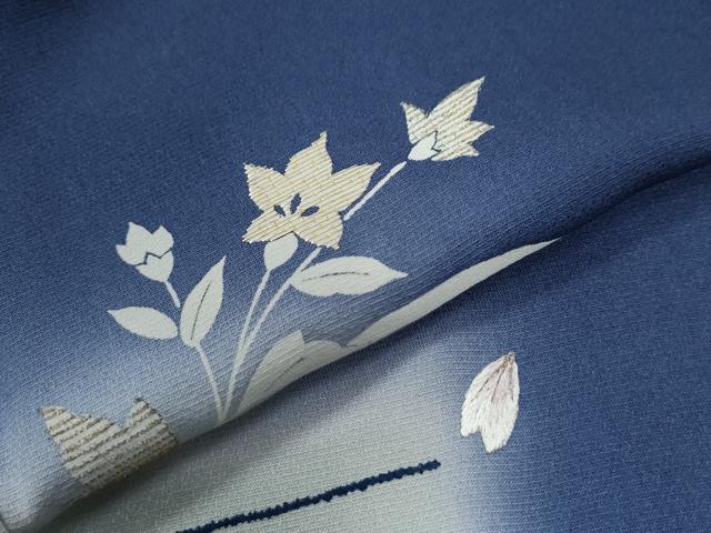 平和屋着物●訪問着　総刺繍　短冊草花文　暈し染め　金糸　正絹　逸品　CABA6161yc