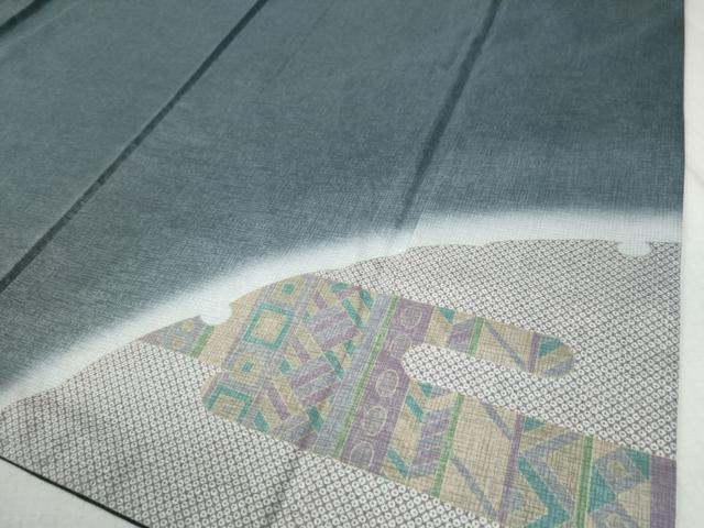 平和屋着物●訪問着　本場染大島紬　雪輪鹿の子霞吉祥文　正絹　逸品　CABA6165yc