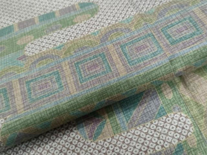 平和屋着物●訪問着　本場染大島紬　雪輪鹿の子霞吉祥文　正絹　逸品　CABA6165yc