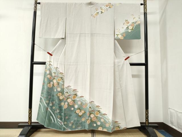 平和屋着物●訪問着 網目草花文 金彩 正絹 逸品 CABA6177yc
