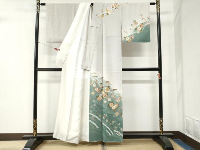 平和屋着物●訪問着 網目草花文 金彩 正絹 逸品 CABA6177yc